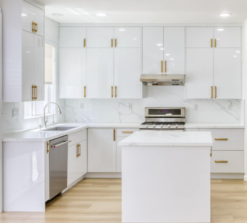 High Gloss White kitchen
