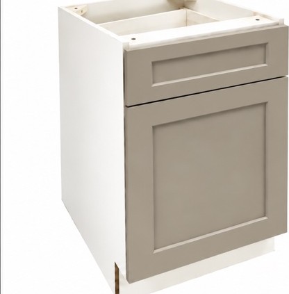 Stone Taupe Shaker base cabinet, closed